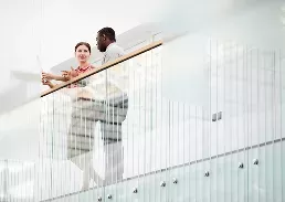 2 people discussing