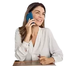 Lady smiling while calling